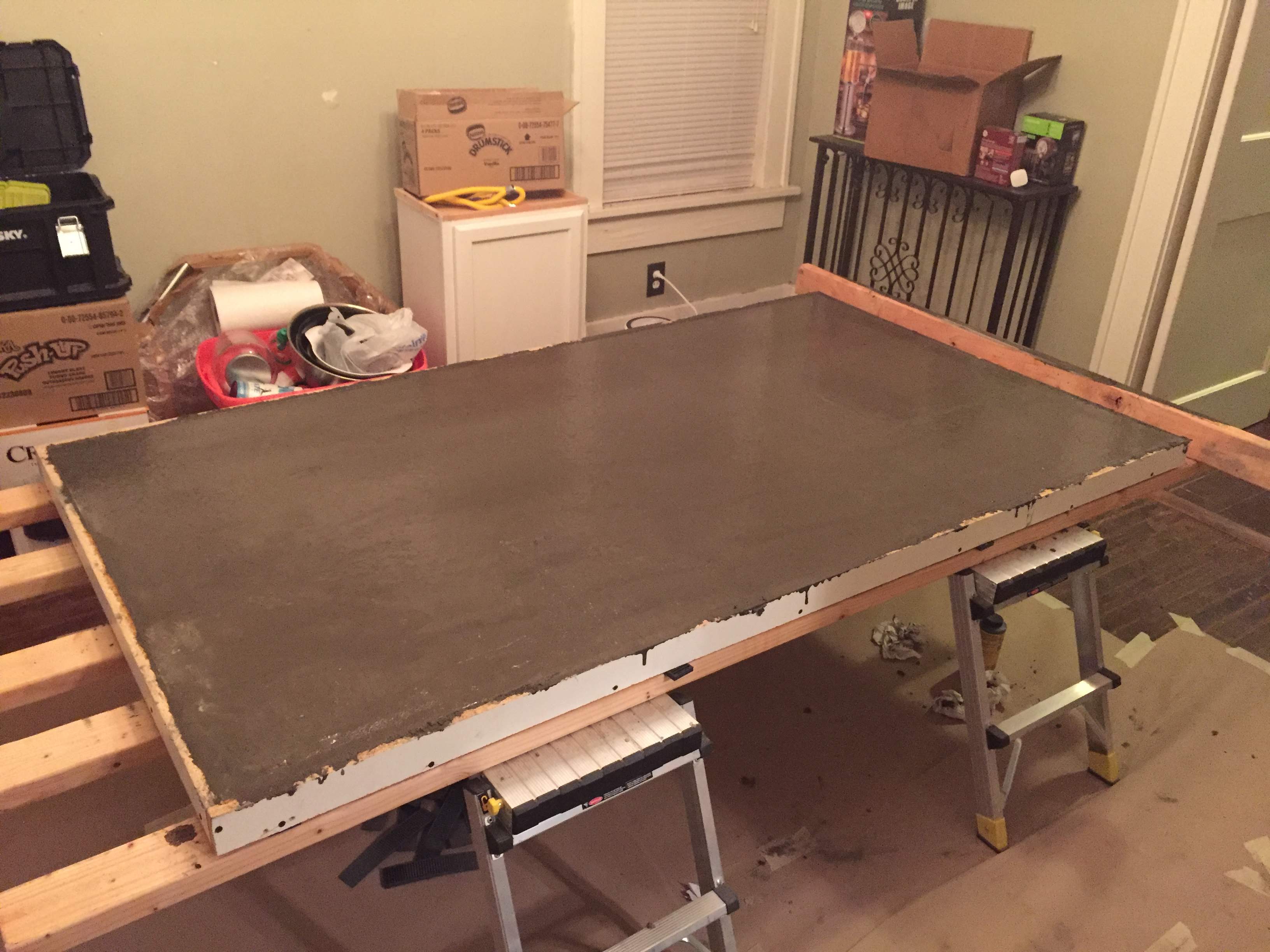 Poured concrete online table top